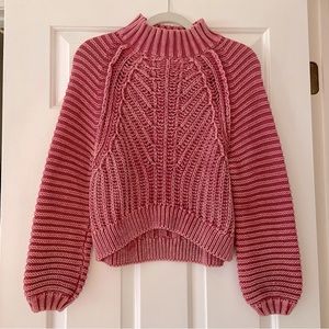 Free People Pink Sweethearts Sweater, Size XS